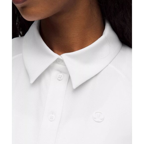 Quick-Dry Short-Sleeve Polo Shirt (Straight Hem) - White - Picture 3 of 4